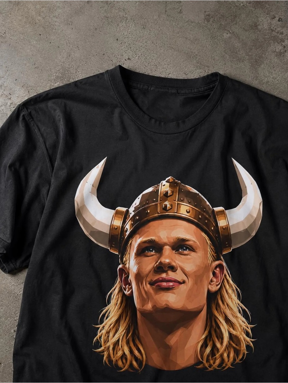 Black  Graphic Short Sleeve Tee Haaland